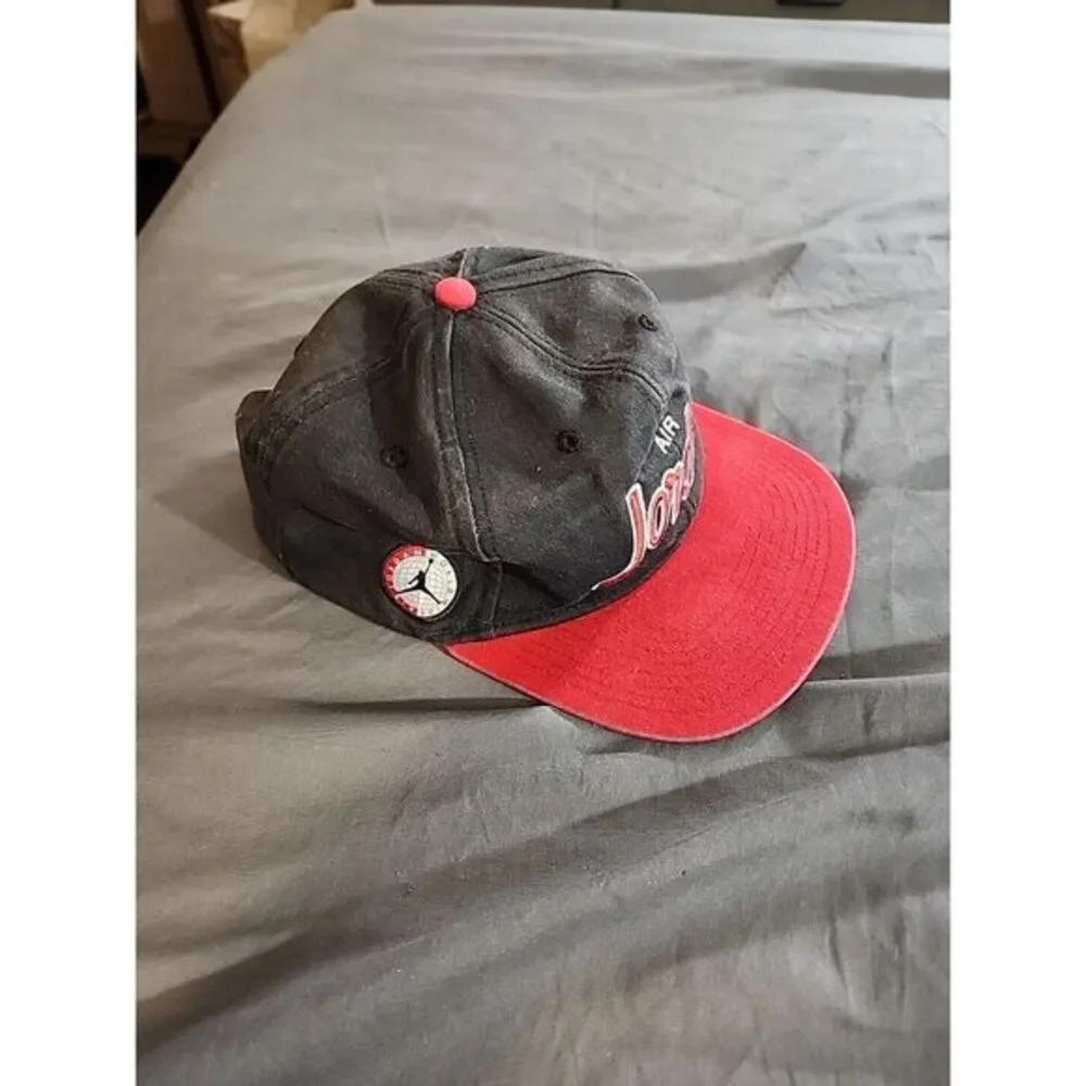 Air Jordan Baseball Cap Snapback‎ Hat Men OSFM Black Red Script Logo MJ Michael